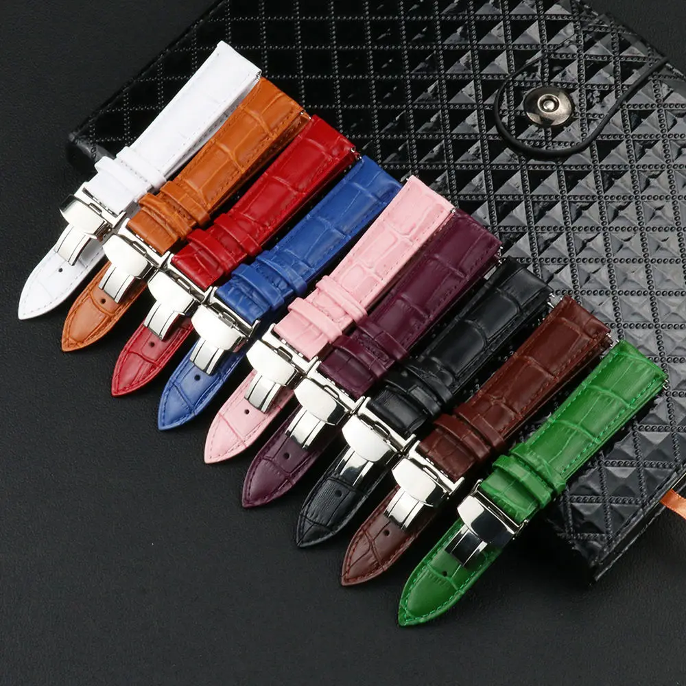 Quick Release Genuine Leather Band with Bamboo Texture Strap Watch Bracelet Accessories Animal Skin Strap High Quality