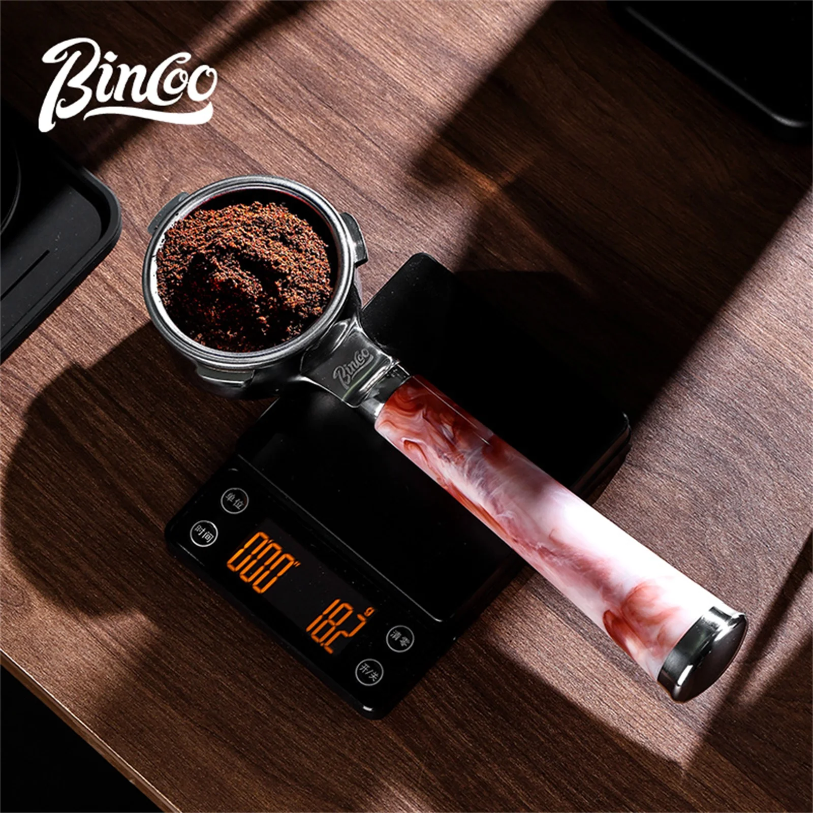 Bincoo Bottomless Portafilter, 58mm 2-Ear Universal, Espresso Extraction, Stainless Steel Open Handle