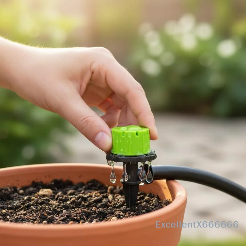 Gardening Water Dropper 10/100Pcs Adjustable 8-Hole Little Red Riding Hood for Home Potted Plant Care