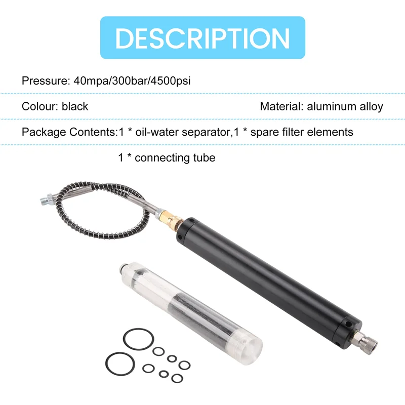 

ABAG 1Set Pcp Air Filter Compressor Oil-Water Separator High Pressure 300Bar Pump Filter Separator With Spare Filter Elements