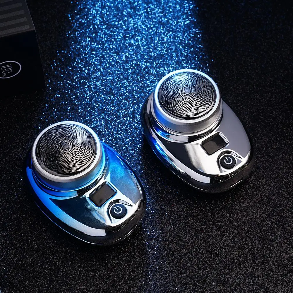 Men Shaving Tool Usb Rechargeable Portable Electric Shaver with Led Battery Display for Men Waterproof Mini Travel Rotary Razor