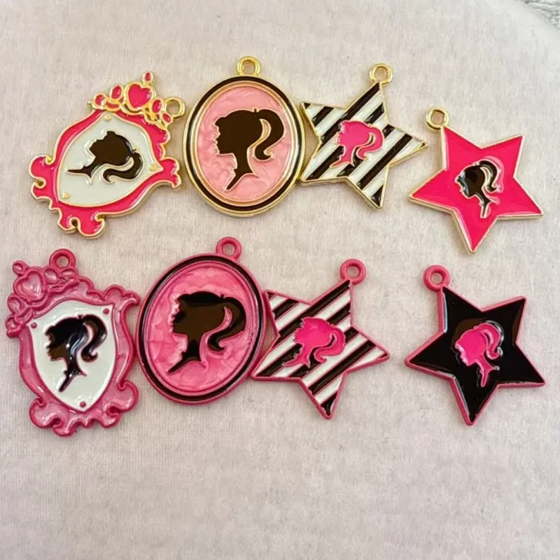 10pcs Enamel Cartoon Girl Charm for Jewelry Making Bulk Kawaii Anime Earring Pendant Necklace Accessories Diy Craft Supplies