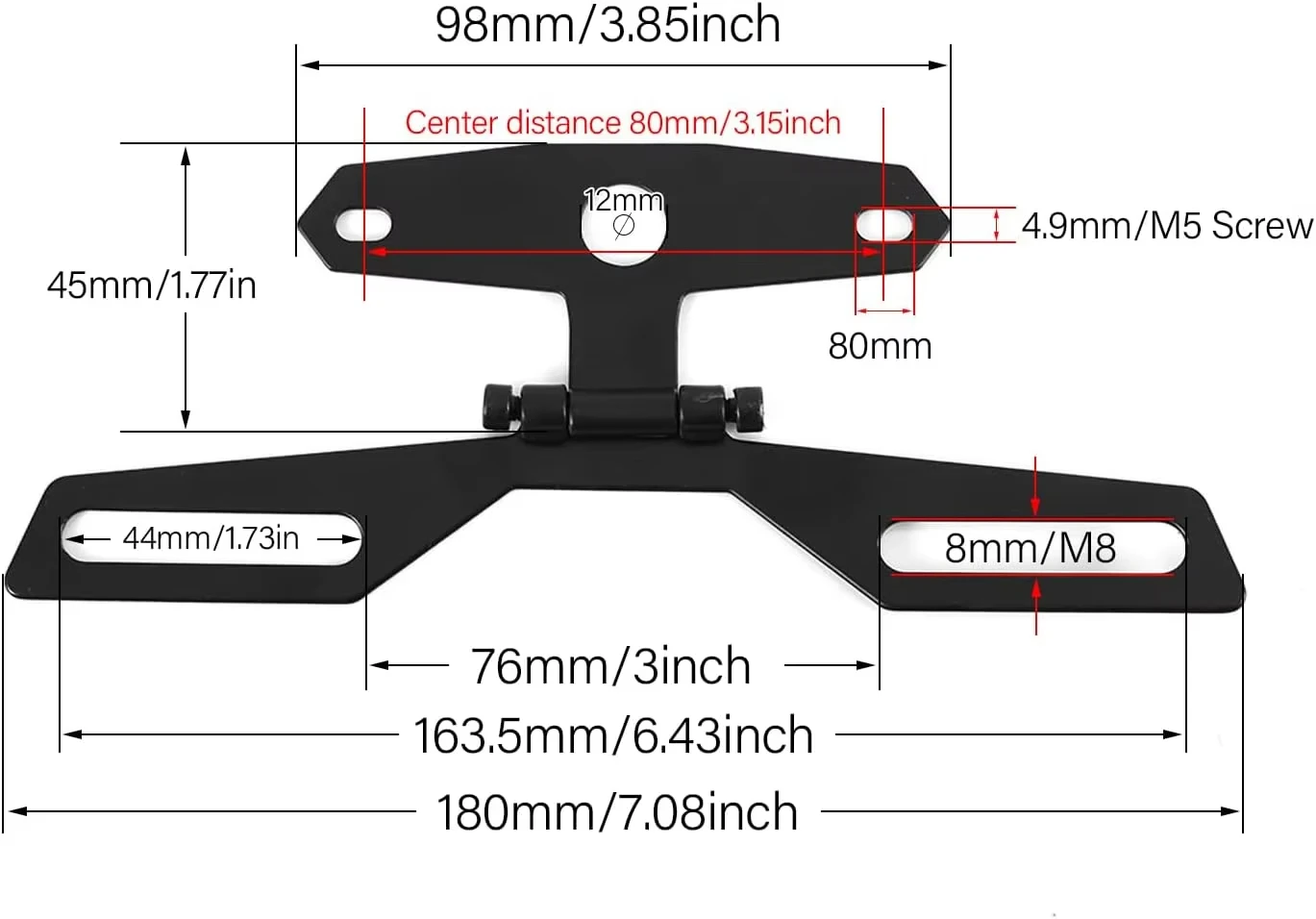 Premium Universal Motorcycle License Plate Bracket - Adjustable Flipper Holder for ATV - view 2