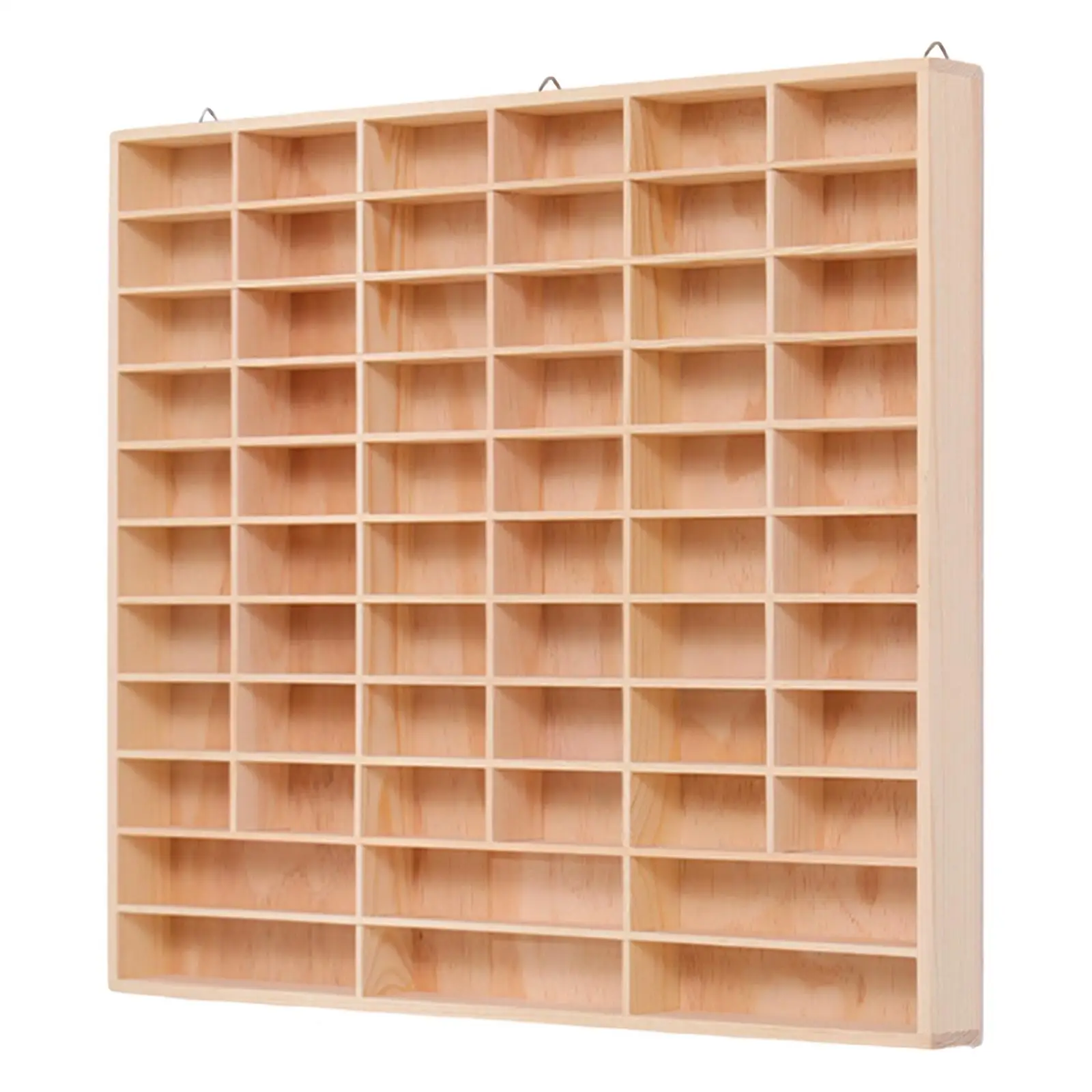 Wooden Toy Car Display Case Practical 60 Grids, Organizer, Showcase, Organizing Multifunctional Sturdy Wall Mount Display Shelf