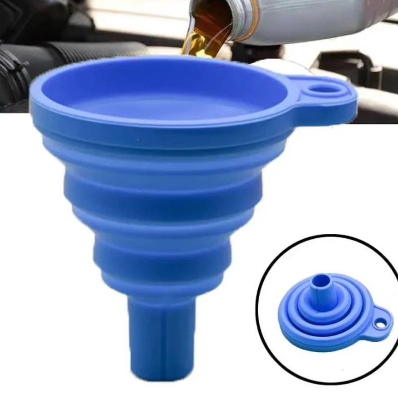 Engine Funnel Car Universal Silicone Liquid Funnel Washer Fluid Change Foldable Portable Auto Engine Oil Petrol Change Funnel
