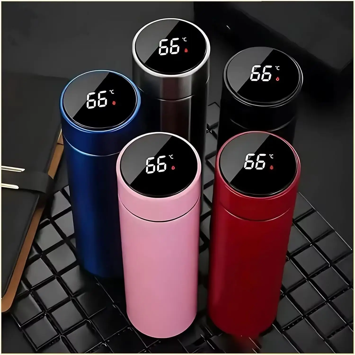 Thermos intelligent avec affichage de la température, bouteille isotherme de 500 ml, lecture de la température par LED à une touche, acier inoxydable 304