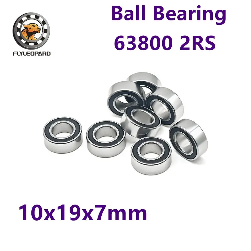 

4PCS/lot 63800-2RS Double-row Corner Ball 10x19x7mm Deep Groove Ball Bearing 63801 63802 63803 2RS Rubber Sealed Cover Bearing