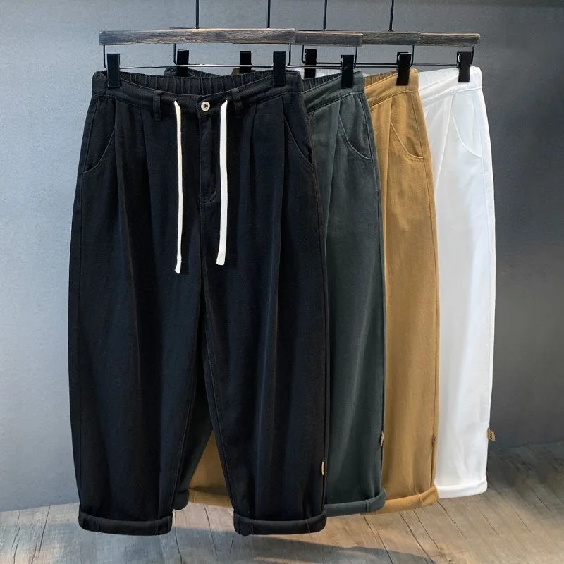 2023 Spring and Autumn New Fashion Solid Color Loose Wide Leg Haren Pants Men Casual Comfortable Large Size High-Quality Jeans