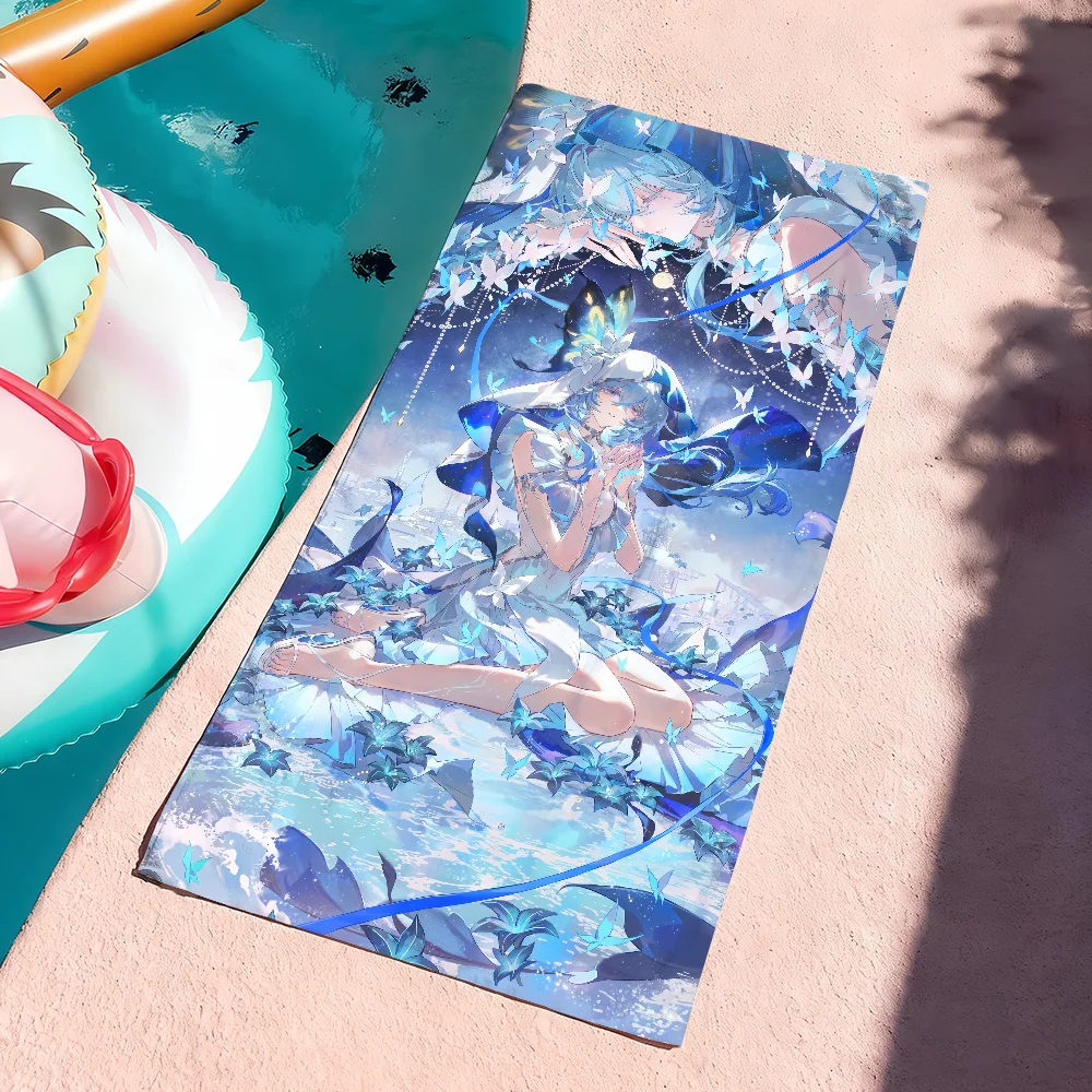 Game Wuthering Waves Shorekeeper Towel Soft Pool Gift For Travel Gym Shower Camping Quick Dry Sports Large Beach Towels