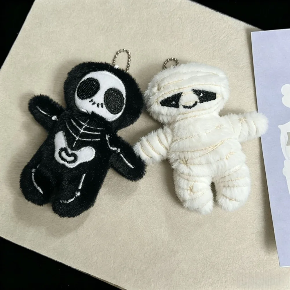 Cute Skeleton Halloween Keychain Skull Stuffed Bag Pendant Mummy Style Keyring Key Hanging Bag Decoration