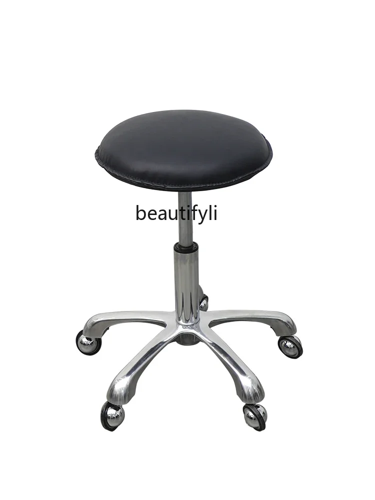 

ss newStainless Steel Beauty Pulley Stool Barber Shop Lifting Stool Hairdressing Manicure Stool Hair Cutting Swivel Chair