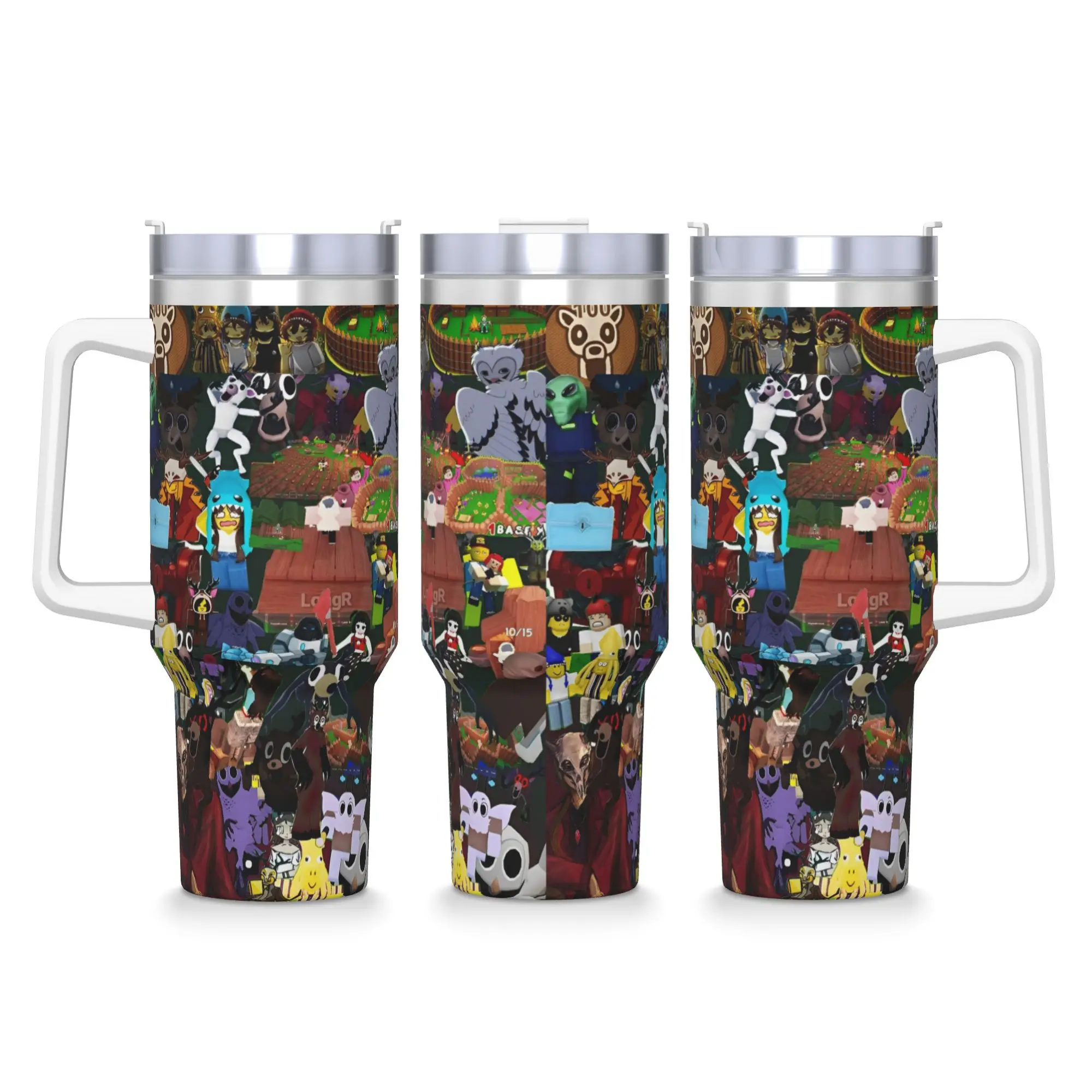 99 ليالًا في لعبة الغابة 17 بهلوان زجاجة مياه للمشروبات الباردة معزولة من الفولاذ المقاوم للصدأ أكواب حرارية مطبوعة كوب أكواب للتخييم