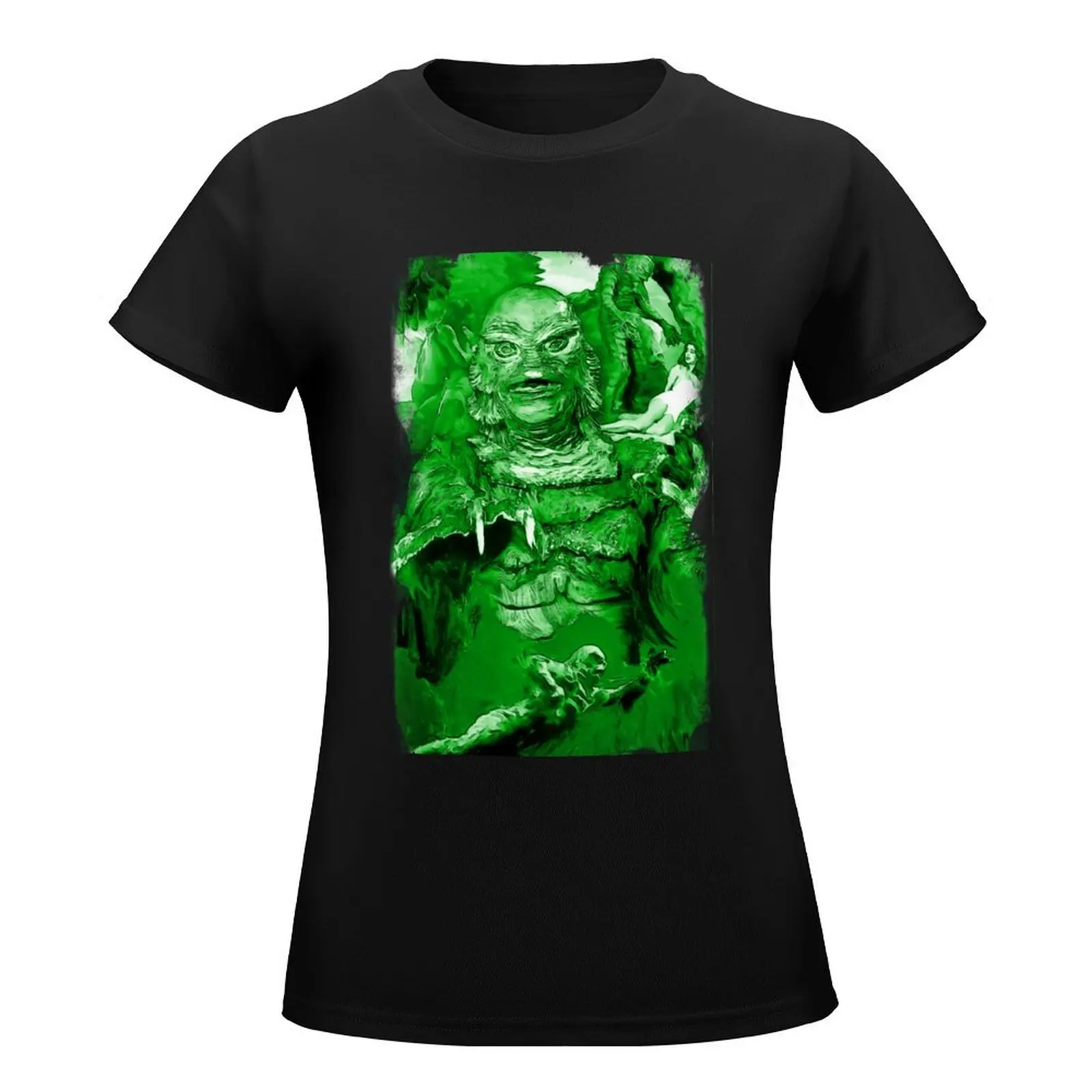 The Creature from the Black Lagoon T-Shirt oversized Female clothing workout shirts for Women loose fit