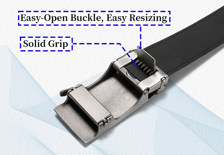 Maikun Brown Leather Ratchet Belts for Men Quick Release and Trim to Fit Length Width 1 3/8"