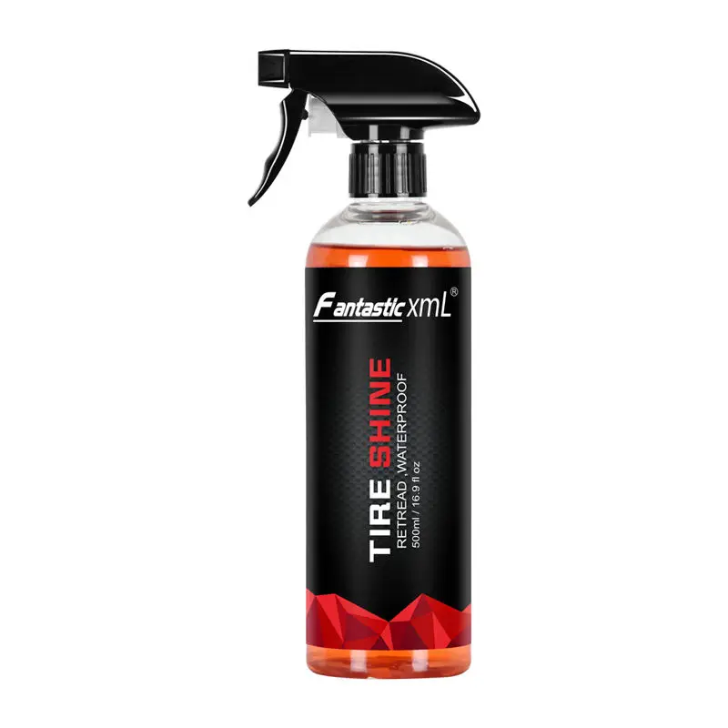 500ml Car Tire Shine Spray Large Capacity Tyre Cleaner and Brightener Long-lasting High Glossy Polished for Cars