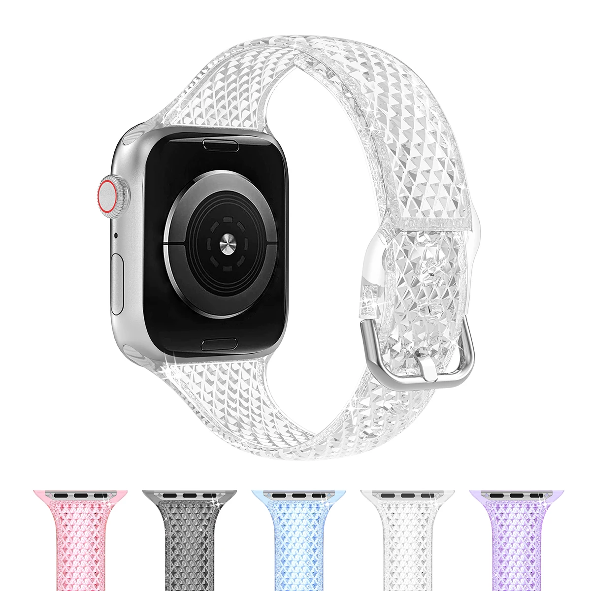 Compatible with Apple Watch Bands 38mm-49mm Shiny Silicone Soft Slim Sport Strap Compatible for iWatch Ultra Series 987654321 SE