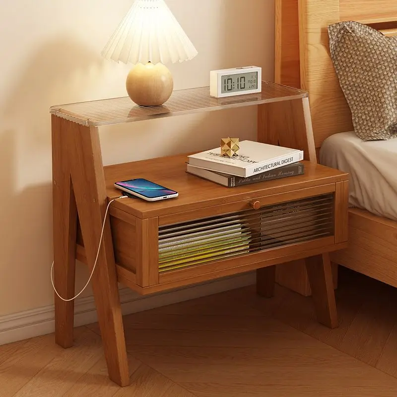 

Smart bedside household simple bedside small table with multi-functional storage
