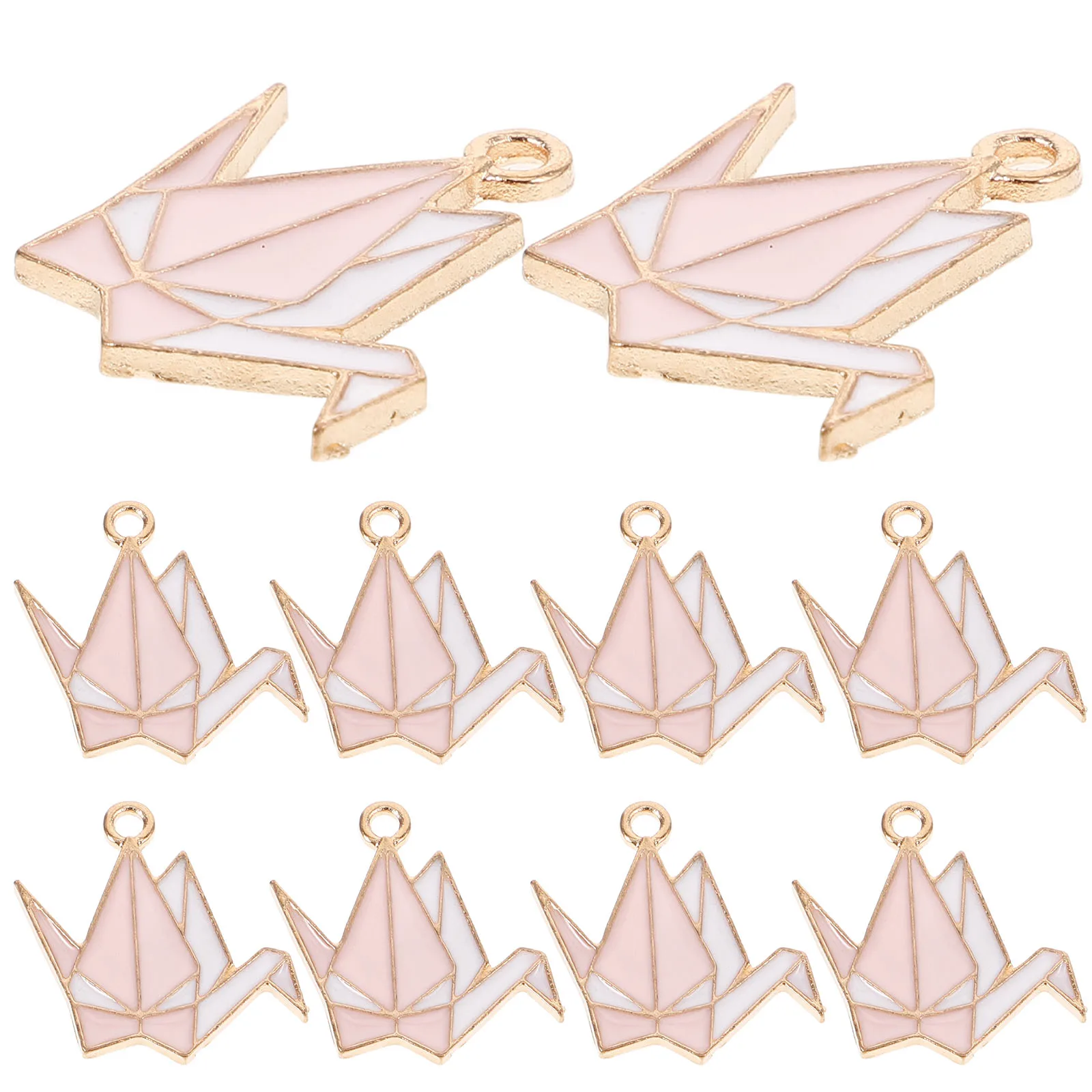 10pcs Origami Crane Charms Diy Earring Pendants Necklace Bracelet Making Handmade Alloy Decorations Hanging Accessories For