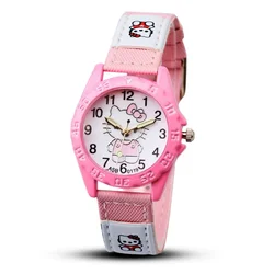 Relógio Quartz com Cinto para Estudantes, Sanrio Moda, Criativo Cartoon Kitty Cat, Presente de Aniversário, Versátil, Venda Quente, Presentes