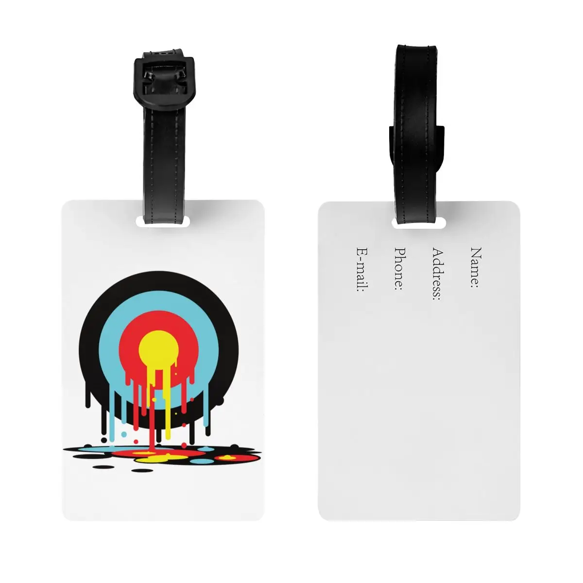 Custom Weeping Target Luggage Tag With Name Card Archery Archer Darts Shoot Privacy Cover ID Label for Travel Bag Suitcase