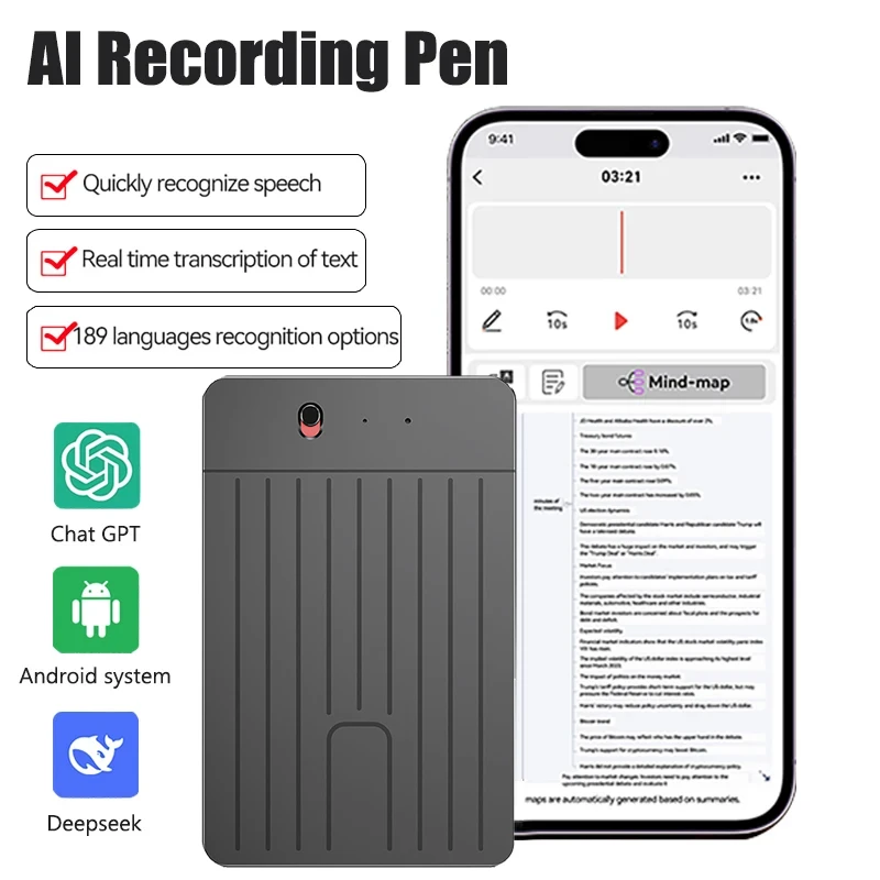 

ChatGPT-4 AI-диктофон 189, интеллектуальный диктофон с шумоподавлением для международной обмена