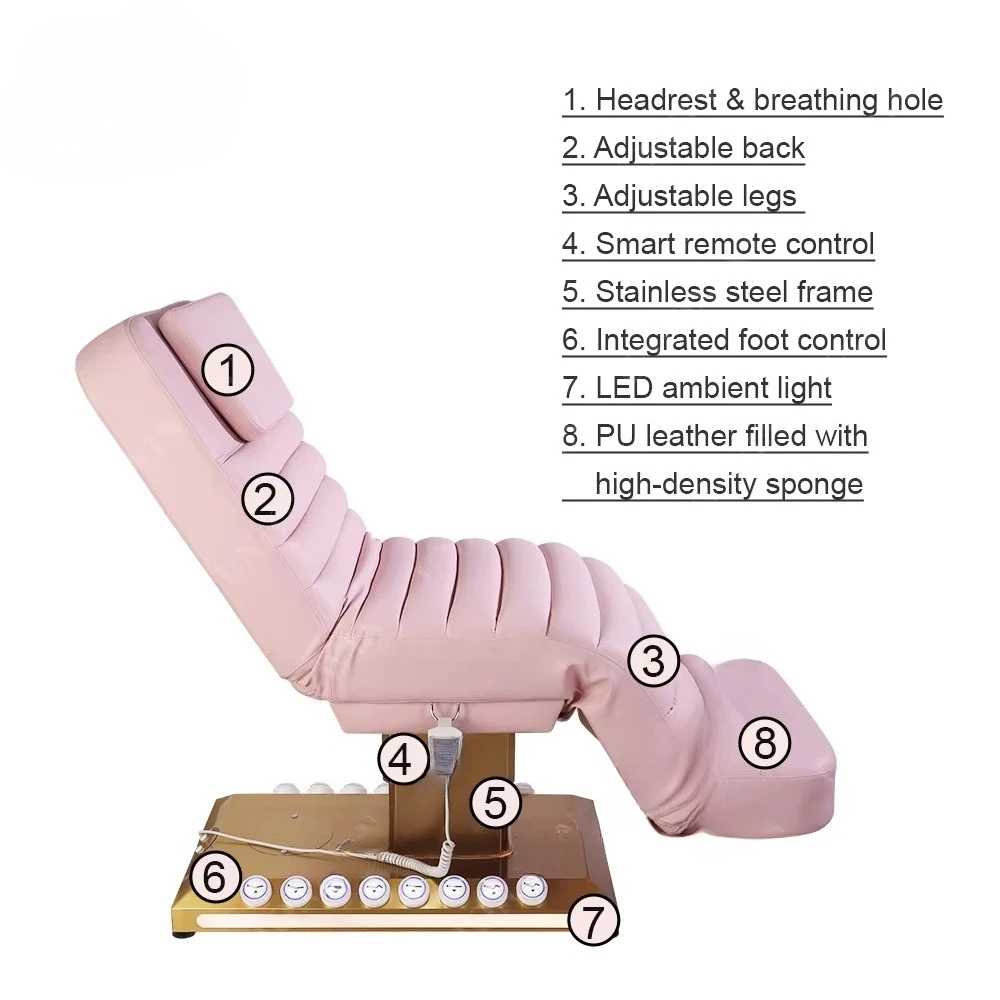 Electric Lash Beauty Extension Bed Foam Topper Eyelash Table Chair Bed Massage Electric Eyelashes Lash Luxury Curved