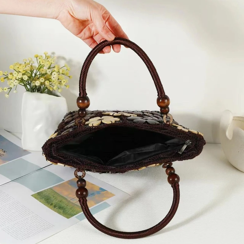 Ethnic Style Bohemian Coconut Shell Women new Bag Handmade Bag Large Capacity Fashion Package Single Shoulder Retro Women Pack - view 5