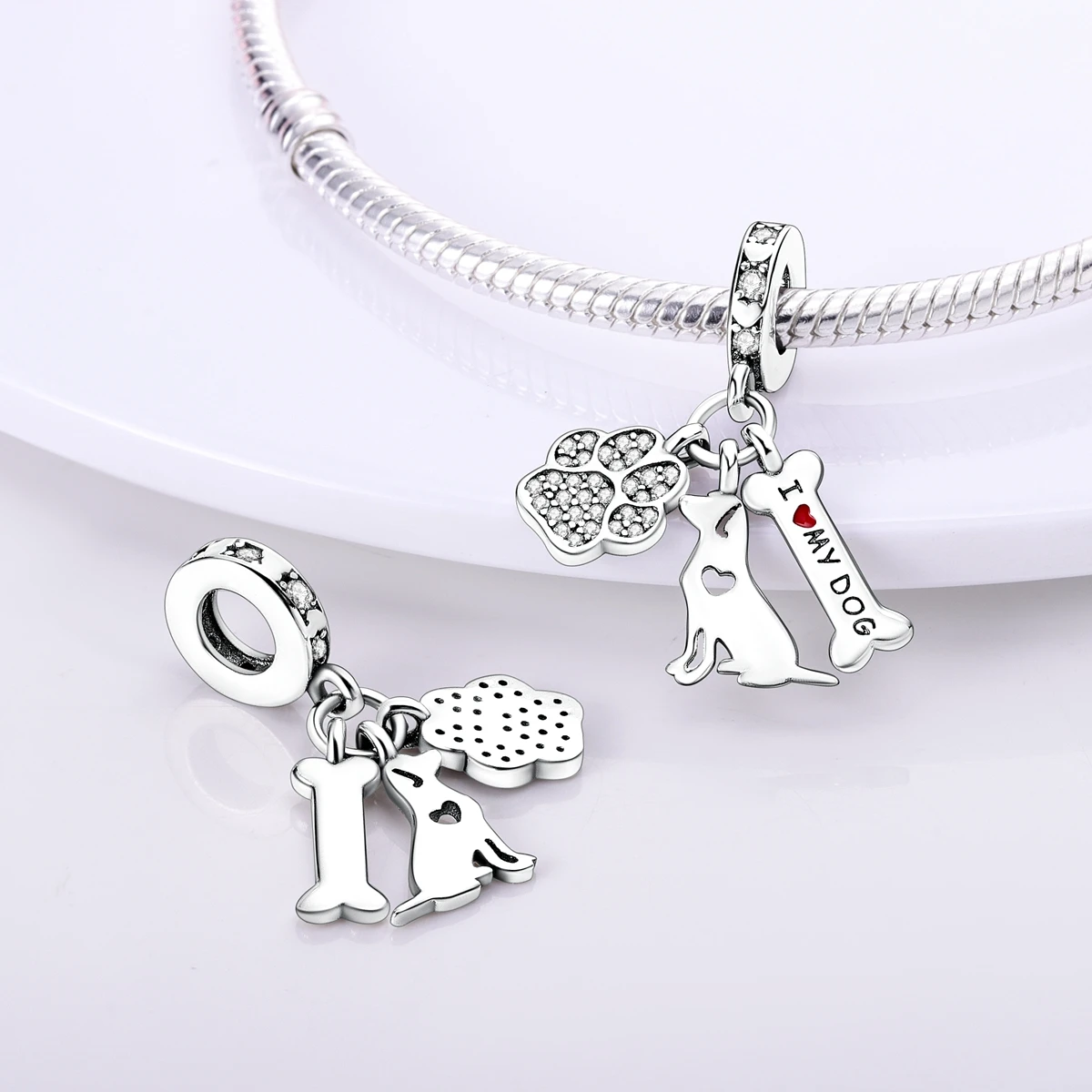 925 Sterling Silver Charms Beads Pendant For Women Animals Cat Dog Panda Horse Fit Original Bracelet Necklace Diy Fine Jewelry
