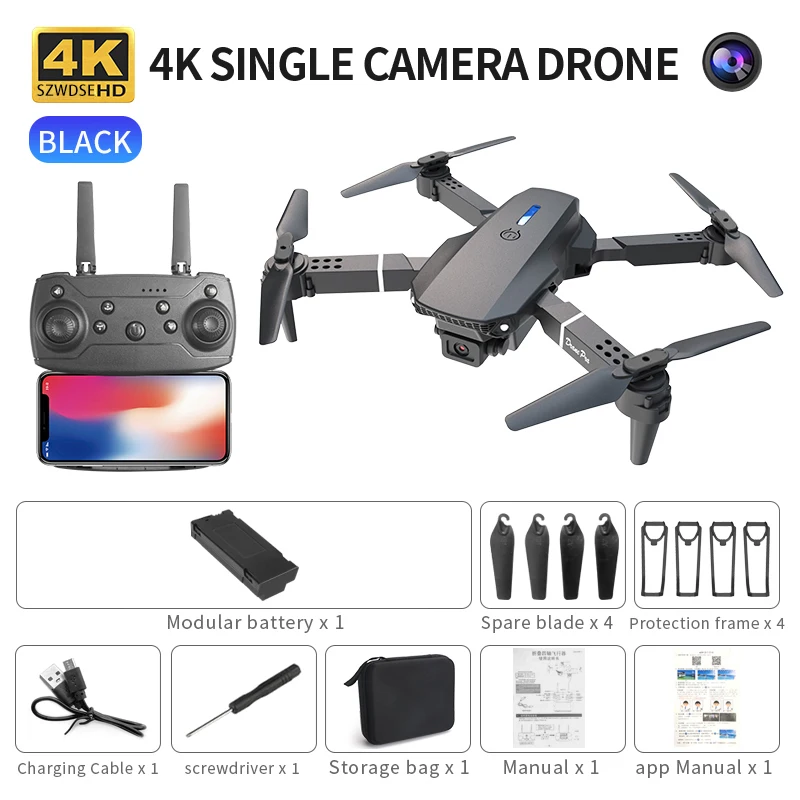 2026 Mini RC E88 Drone Opvouwbare Quadcopter LED Hover Afstandsbediening Met Optische Flow UAV E88 Pro Max Beginnersdrones ﻿