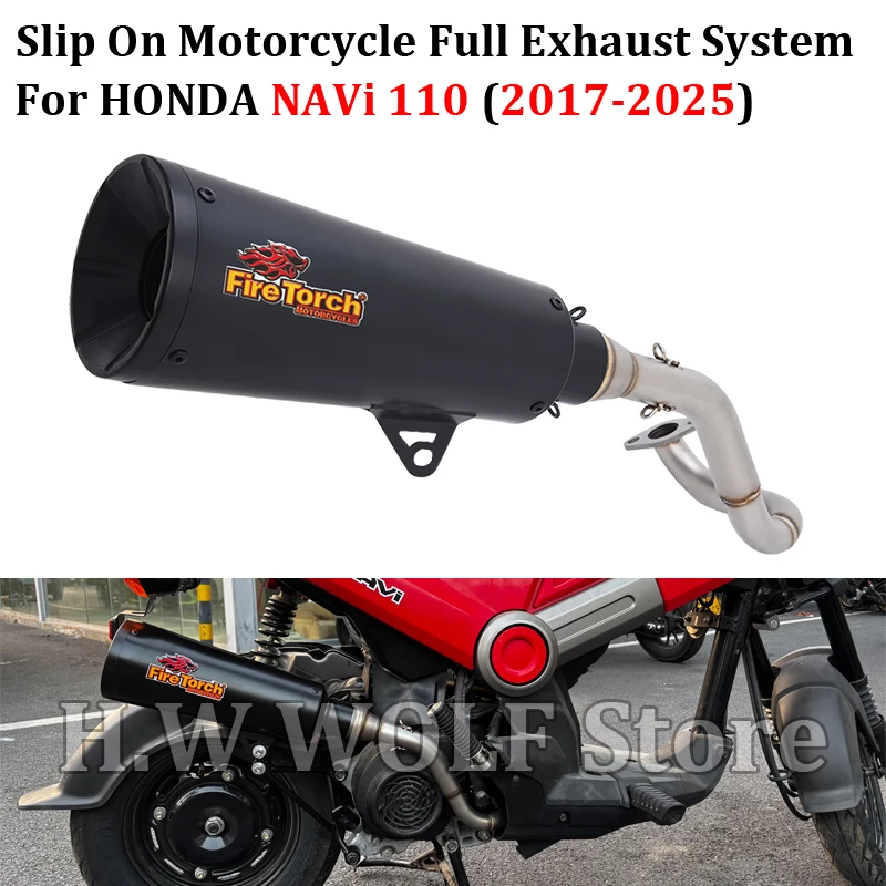 Slip On For HONDA NAVi 110 2017 - 2025 Motoyclce Exhaust System Modify Front Link Pipe Muffler Header With DB Killer Escape Moto