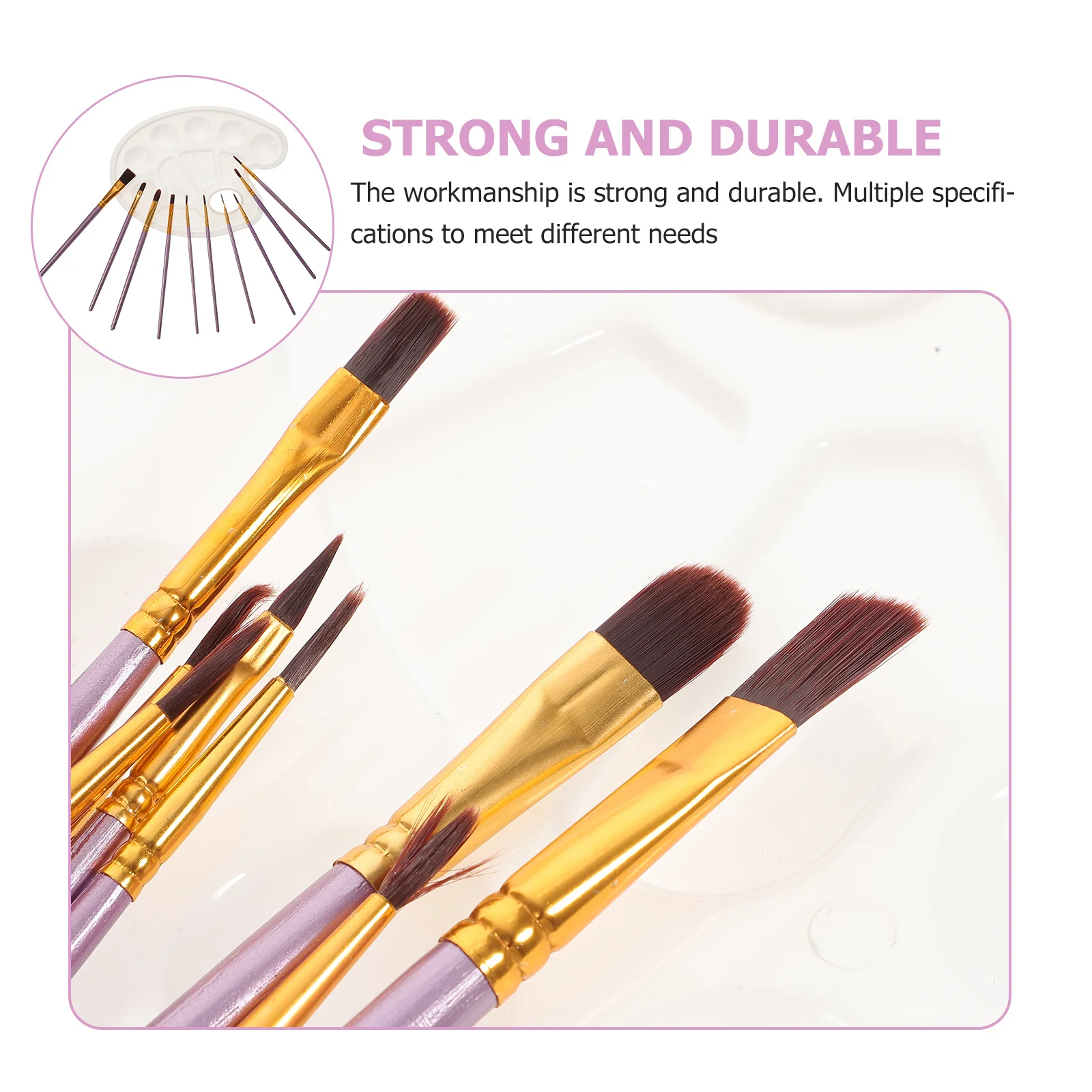 

1 Set Painting Brush Set With Color Mixing Plate Watercolor Acrylic Oil Painting Brushes For Stencils Art School