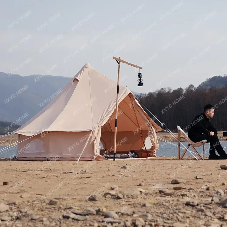 Y Free Sample Link Wholesale Outdoor Waterproof Glamping Tents Family Camping Yurt Tent Canvas Bell Tent