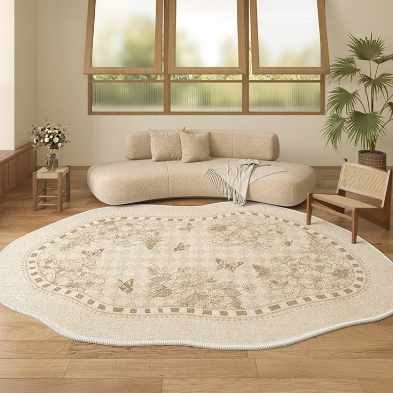 

Irregular Shape Carpets for Living Room Fluffy Soft Lounge Floor Mat Thick Plush Rug Cream Style Bedroom Decor Washable Carpet