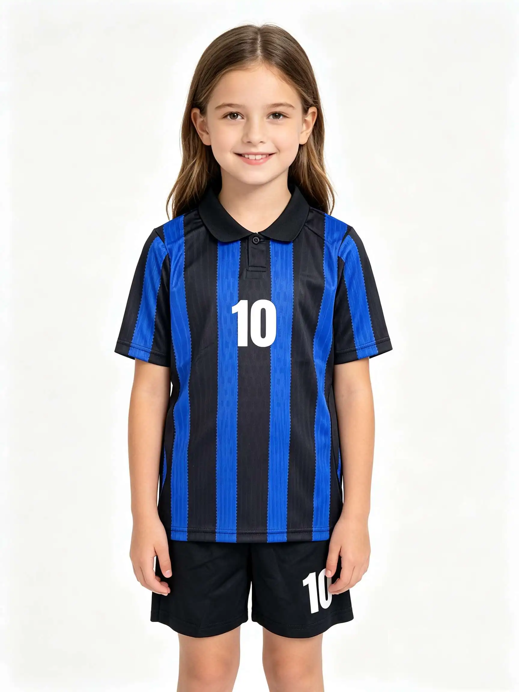 Unisex Blank Soccer 2‑Piece Set, Kids Adults Parent‑Child Kit, Custom No.1 7 8 9 10 for School Outdoor Team Sports stripe