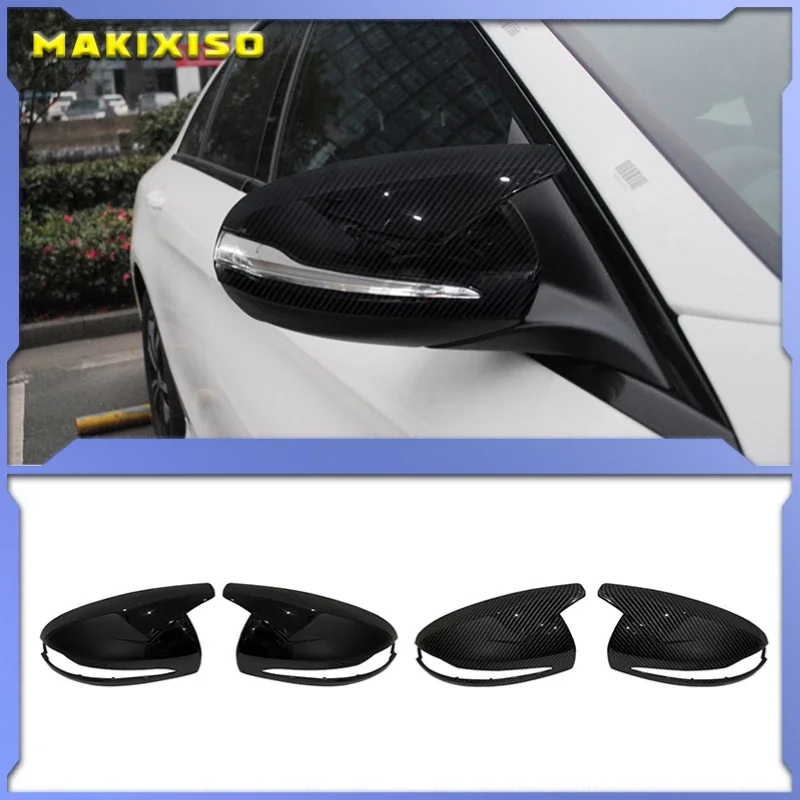 Carbon Fiber Look Door Mirror Cap Covers for Mercedes B C E S CLS GLA GLB GLC W205 W247 H247 X247 X253 C253 W222 C217 W213 C257