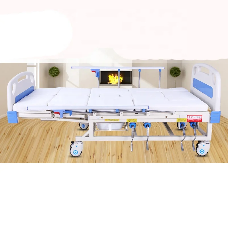 Manufacturers wholesale anti-skid turning medical bed for the elderly, hand-operated multi-functional hospital nursing beds