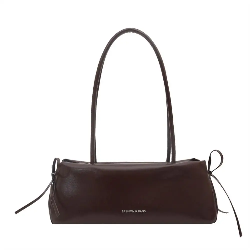 Vintage Einfarbige Damenhandtasche aus Weichem PU-Leder mit Knoten Schultertasche Unterarmtasche – Detail 14