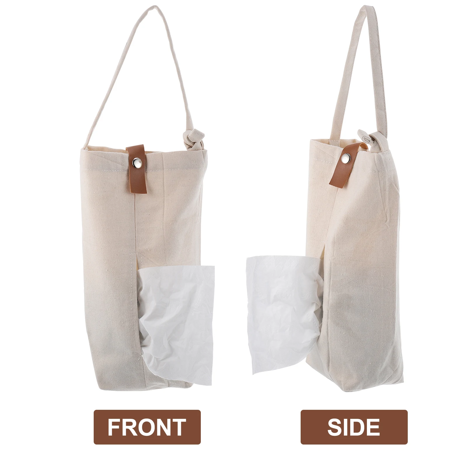 

Car Bag Canvas Material Durable Practical Backseat Tissue Holder Wall Hanging Storage Organizer Dispenser Kids Room Office Car