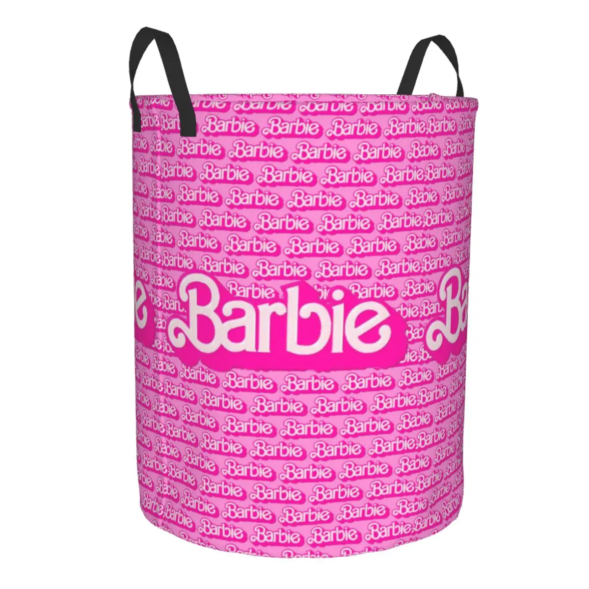 Customized Barbie Pattern Laundry Basket Collapsible Disney Clothes Hamper for Nursery Kids Toys Storage Bag