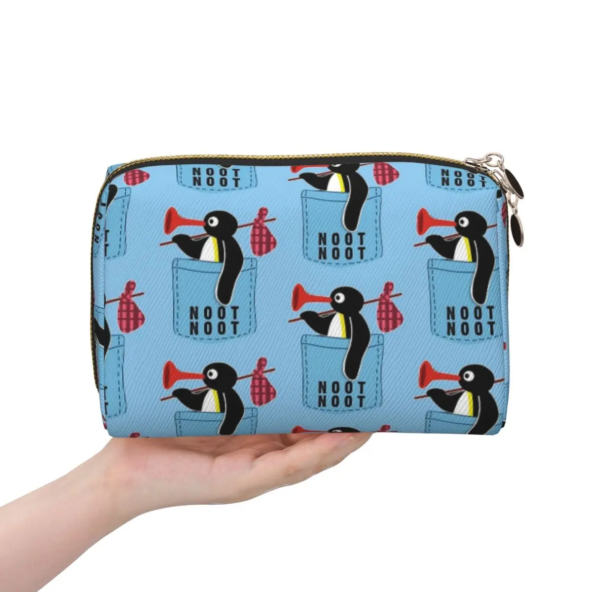 

Angry Pingu Noot Noot Pocket Official Merch Women Cosmetic Bags Travel Makeup Organizer Pouch Toiletry Storage Dopp Kit Box