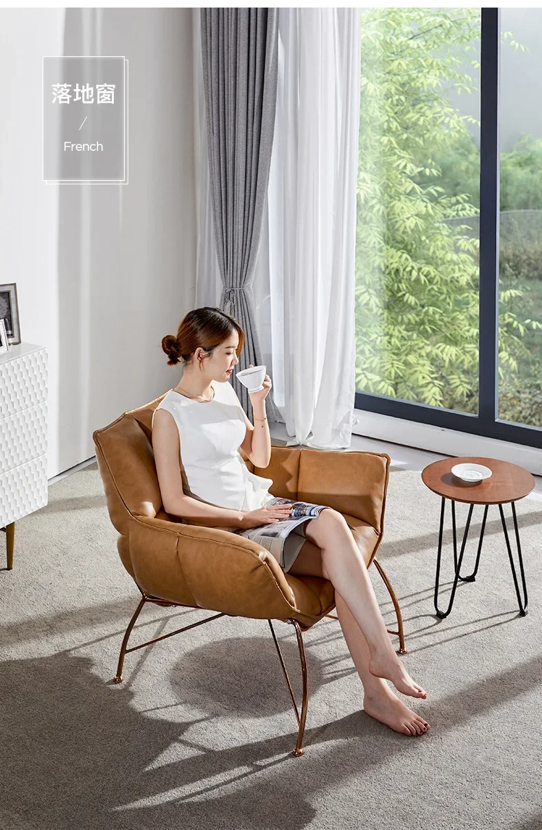 Hotel single, Nordic modern, simple small apartment, apartment living room bedroom balcony, light luxury leisure chair