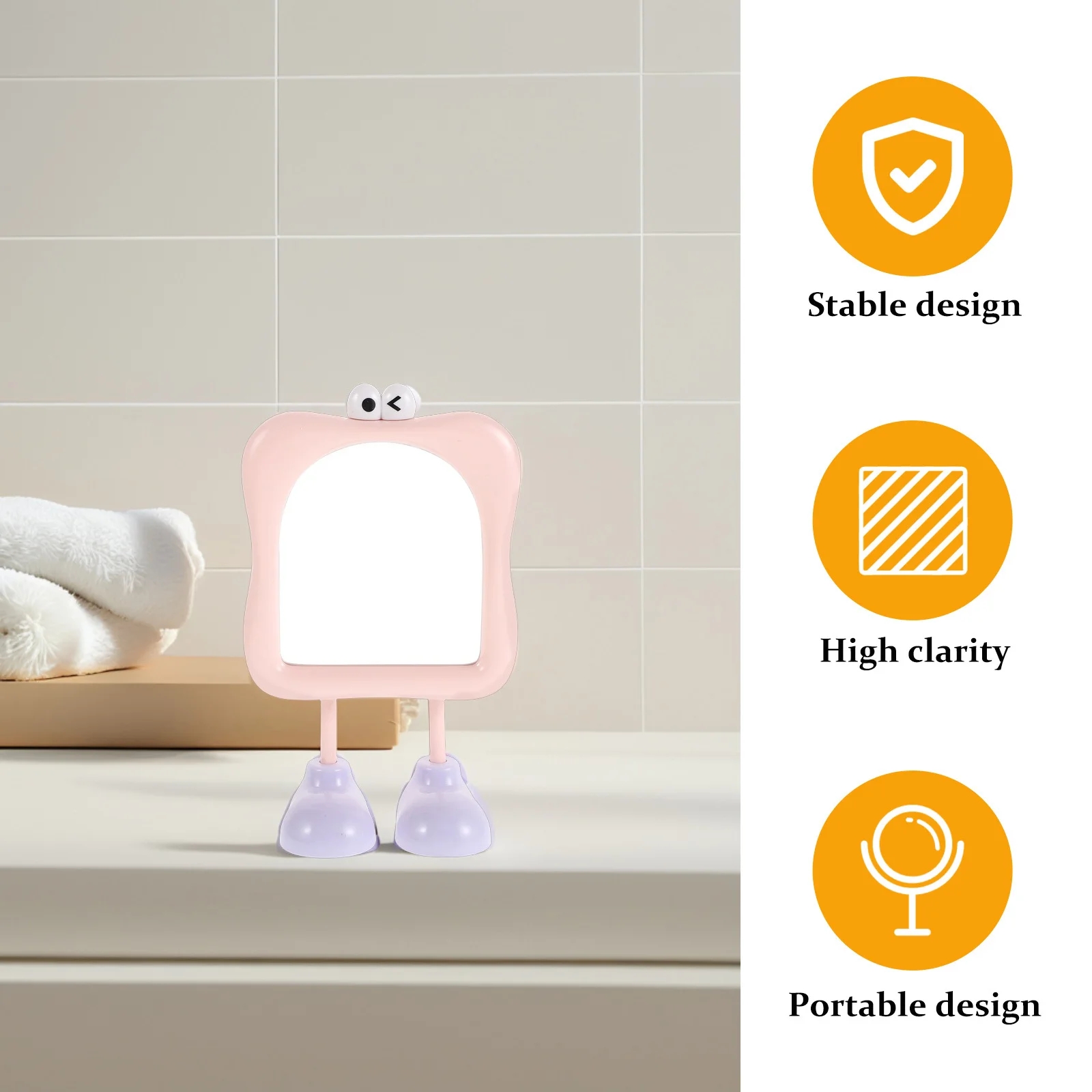 Petit miroir mignon pour décoration de bureau, miroir de maquillage Portable, réflexion haute définition, adapté au dortoir de bureau et