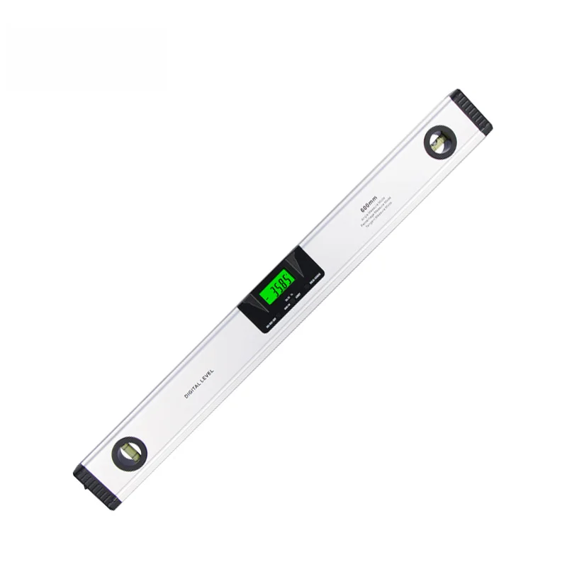 Nível de espírito magnético digital de grau industrial, 0-600mm, régua de teste de inclinação de 360 graus, nível eletrônico de bolha sem ímã
