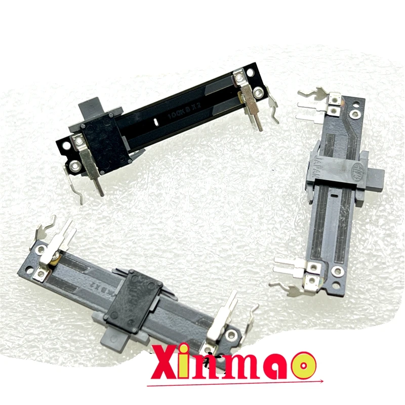 

Японский прямой скользящий потенциометр ALPS 50 мм со средней точкой позиционирования, двойная ось B100KX2, длина 4 мм