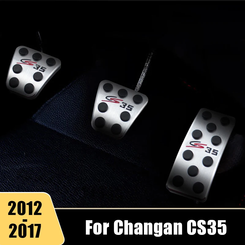 

Aluminum Car Accelerator Fuel Cluth Pedals Brake Pedal Cover Case Pad For Changan CS35 2012 2013 2014 2015 2016 2017 Accessories