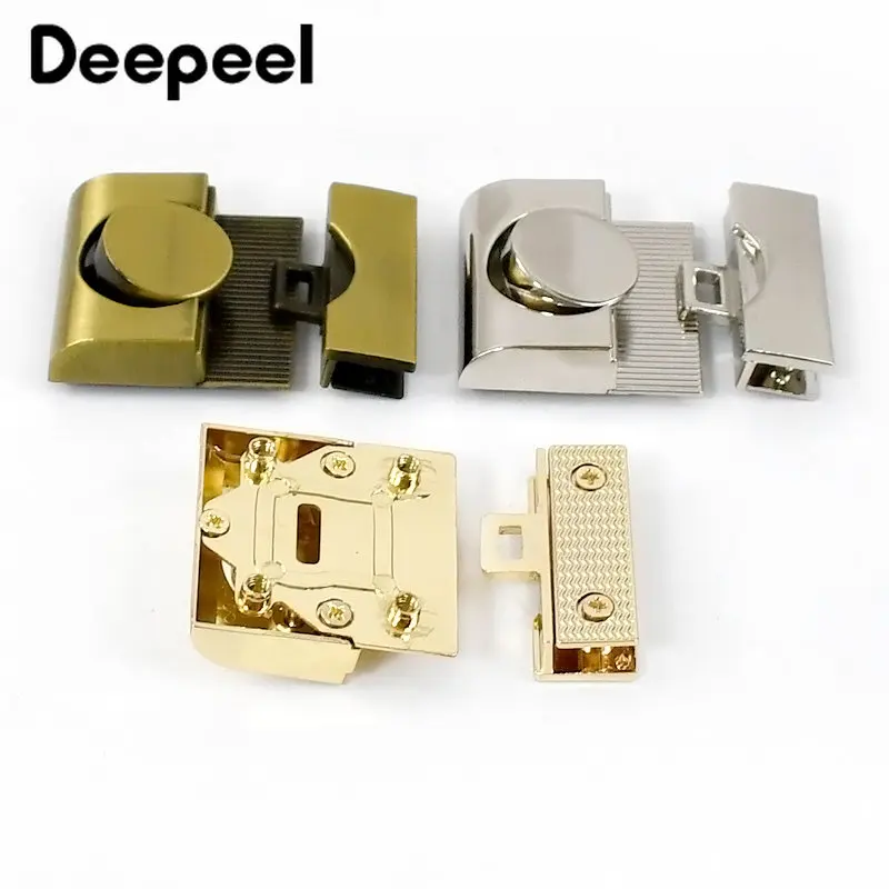 2/5Pcs 33mm Metal Bag Lock Buckle Square Snap Clasp Women Handbag Purse Closure Turn Twist Locks DIY Repair Hardware Accessories