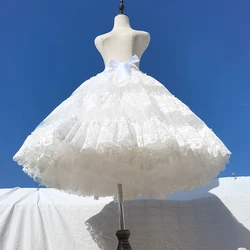 Véu macio Lolita Anágua para Mulheres, Underskirt Crinolina, Crinolina, Fofo, Macio, Lindo, Longo, Desossado, para o Verão e Outono