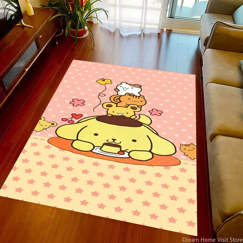 MINISO Sanrio Pom Pom Purin Cute Dog Cartoon Area Rug Carpet For Home Living Room Children's Bedroom Kitchen Mat Floor Mat Gifts