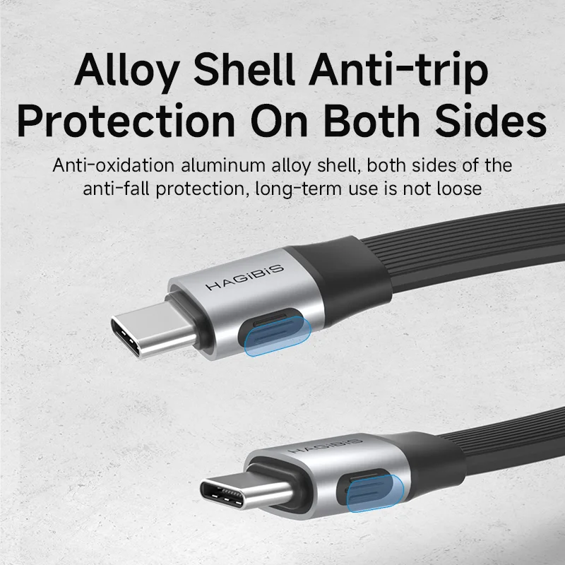 Hagibis قصيرة USB C إلى USB C كابل كامل الوظائف USB4 V2 كابل التاريخ 80Gbps 8K PD 240W الحبل ل Thunderbolt 4/5 iPhone المحمول SSD