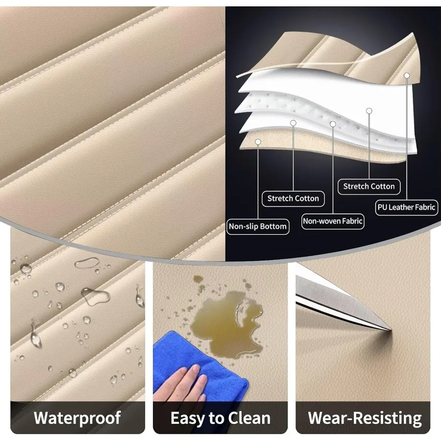 أغطية مقاعد السيارة مناسبة لسوبارو فورستر 20002025 2026 أغطية المقاعد الأمامية غطاء مقعد من الجلد الصناعي وسادة مقعد مقاومة للماء متوافقة